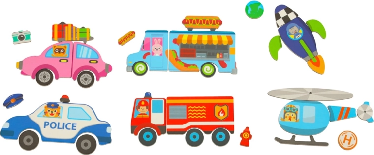 66 piezas magnéticas para un montaje sin fin