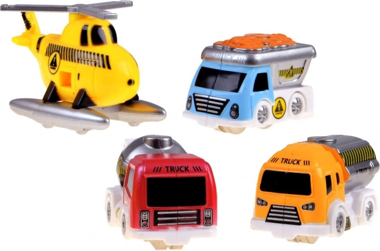 Set completo de vehículos y figura de constructor