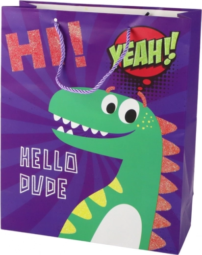 Diseño divertido de dinosaurio con brillo