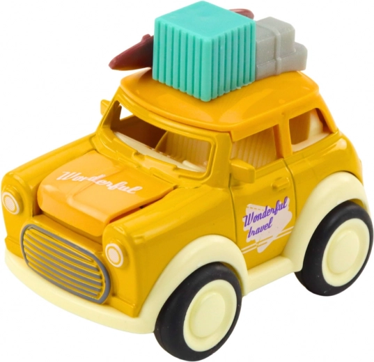 Aspecto retro viajero con maletas en el techo
