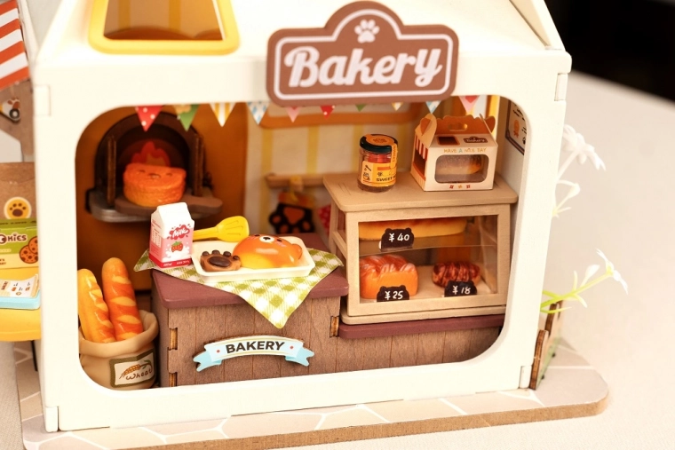 Un detallado mini mundo lleno de panadería