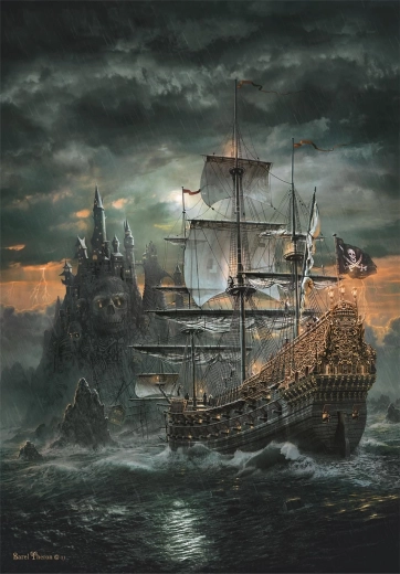 Motivo dramático de un barco pirata