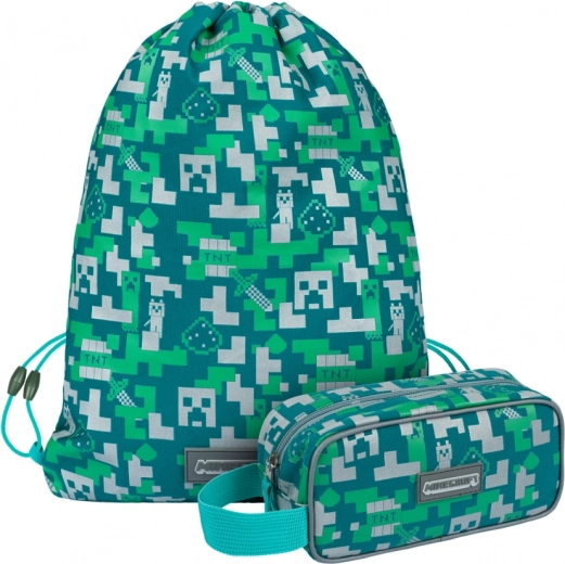 Set a juego: estuche + bolsa con el motivo Silver Creeper
