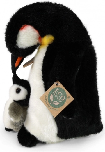 Aspecto realista del pingüino con cría