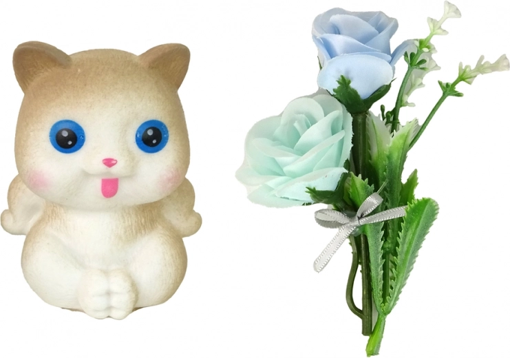Set con gatito y flores