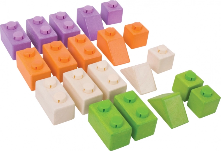 Cubos de madera con conectores de plástico