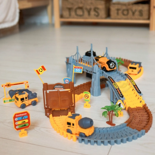 Locomotora motorizada y mini máquinas de construcción