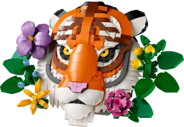 Detalles vivos y rayas llamativas del tigre