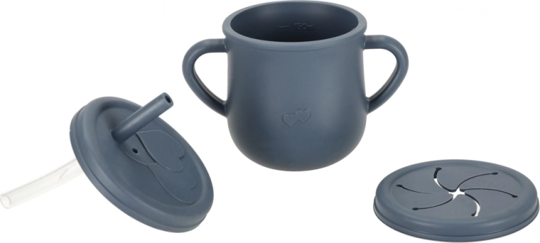 Taza 2 en 1: con pajita y para snacks