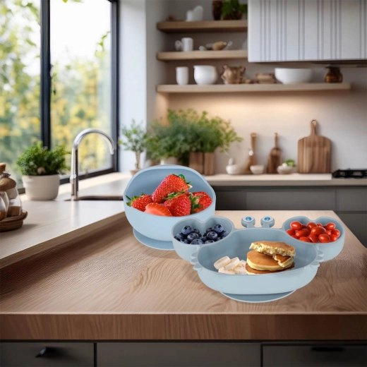 Plato y bol estables con ventosa