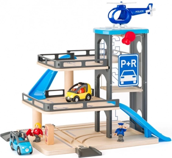 Aparcamiento de varios niveles con ascensor y rampas