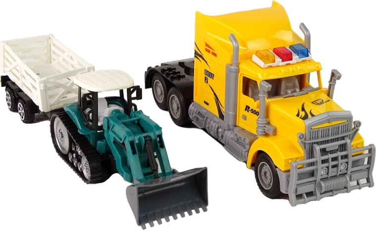 Conjunto de construcción realista camión + excavadora