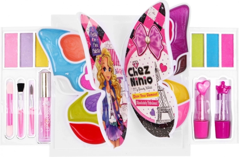 Paleta colorida de maquillaje infantil