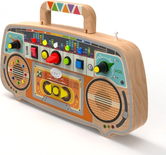 Diseño resistente de madera con asa