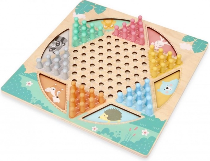 Dos juegos en un solo tablero de madera