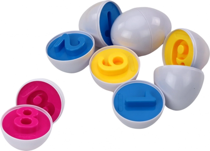 Huevos de colores con números