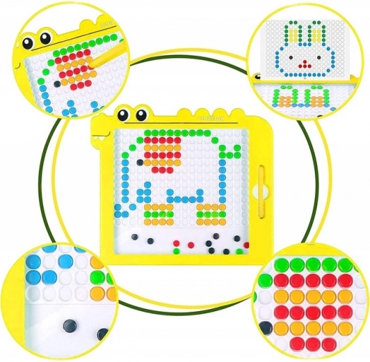 Diseño de dinosaurio, lápiz magnético y 20 plantillas