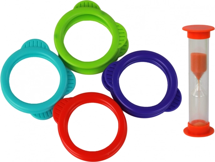 Aros de colores y desafío contrarreloj