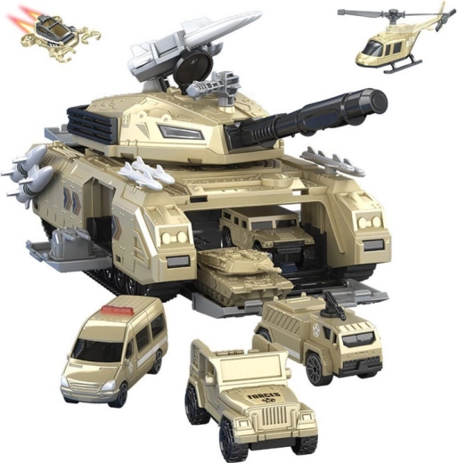 Tanque con garaje y compartimentos abatibles
