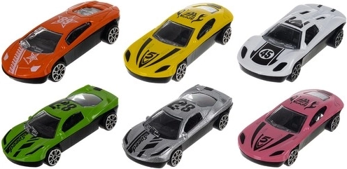 6 cochecitos de metal en el paquete