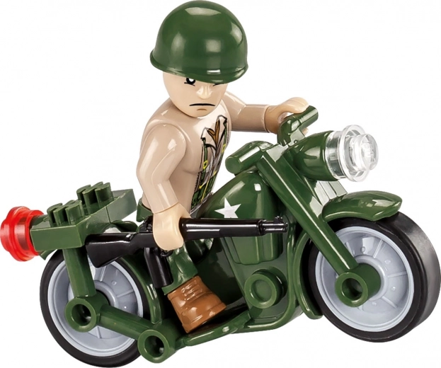 Dos minifiguras y una motocicleta para escenarios de acción