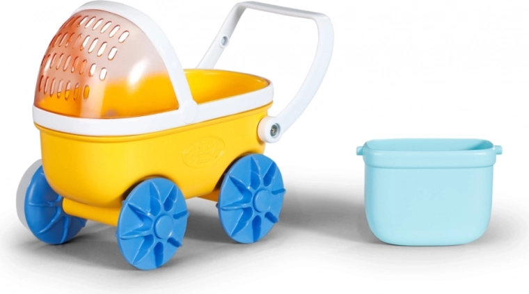 Cochecito de baño con colador y cesta