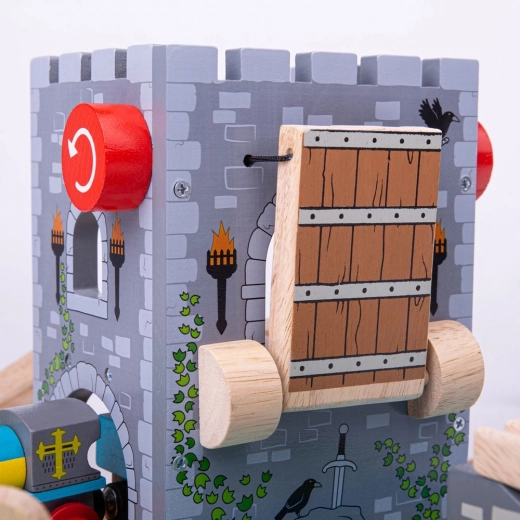 Puente levadizo funcional con cabrestante