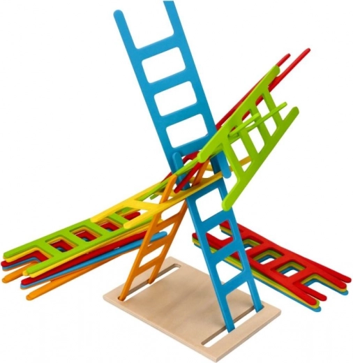 Escaleras de madera de colores