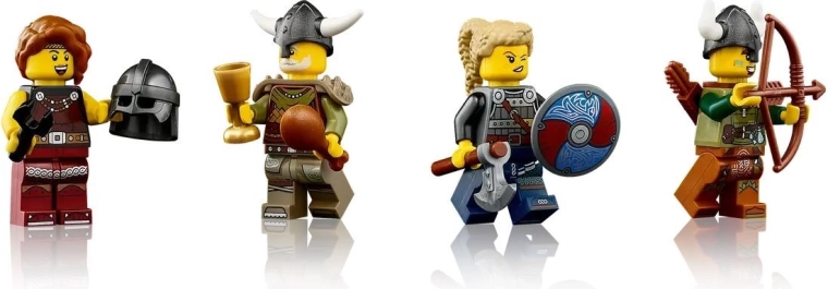 Cuatro minifiguras para historias de tiempos antiguos
