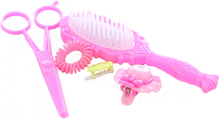 Amplio set de accesorios en estilo rosa