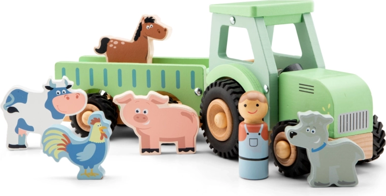 Adorables animales y granjero