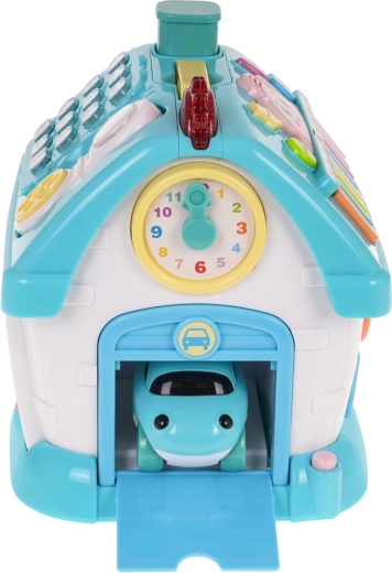 Garaje con puerta elevable y reloj