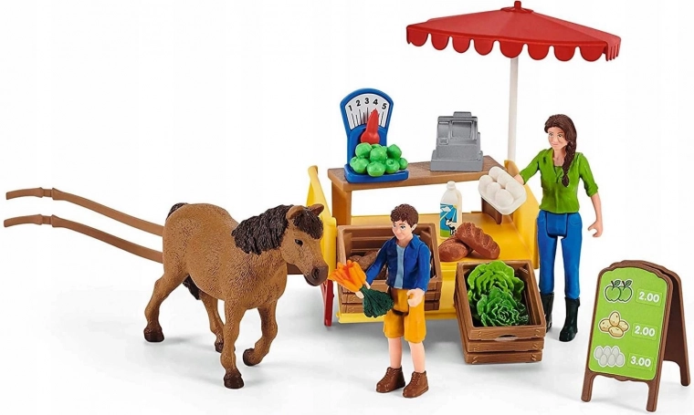 Puesto móvil lleno de delicias frescas