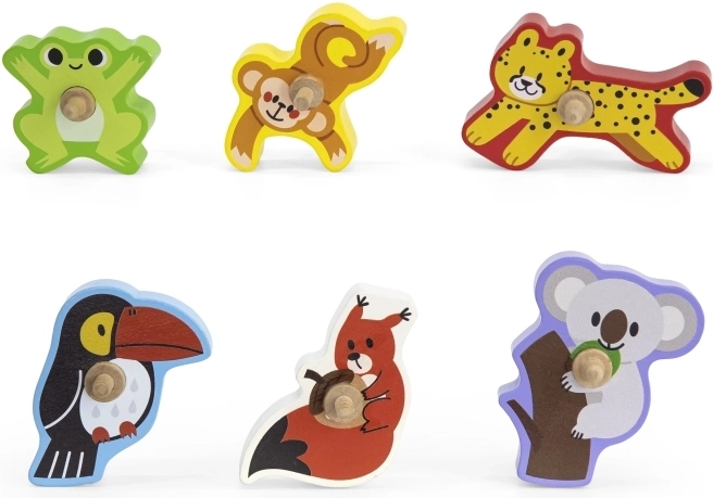 Seis figuras únicas de animales