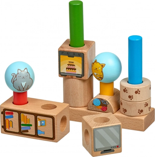 Apilado en clavijas para la percepción espacial