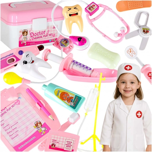 Maletín lleno de accesorios para médico y dentista