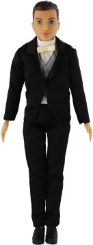 Elegancia del novio con esmoquin