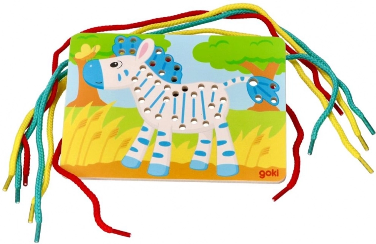 Cebra de colores con enhebrado