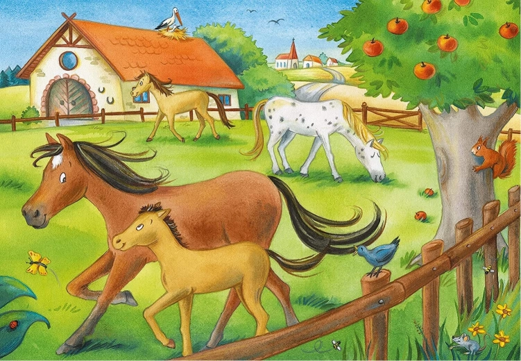 Dos motivos de granja llenos de color