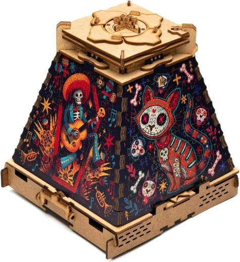 Motivo Día de los Muertos: colores intensos y estilo original