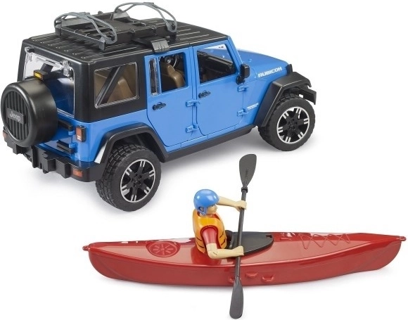 Kayak con equipamiento y figura