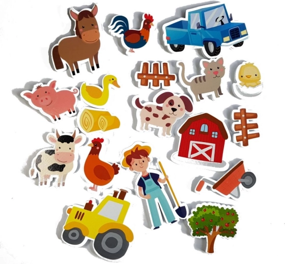 18 pegatinas de espuma con temática de granja