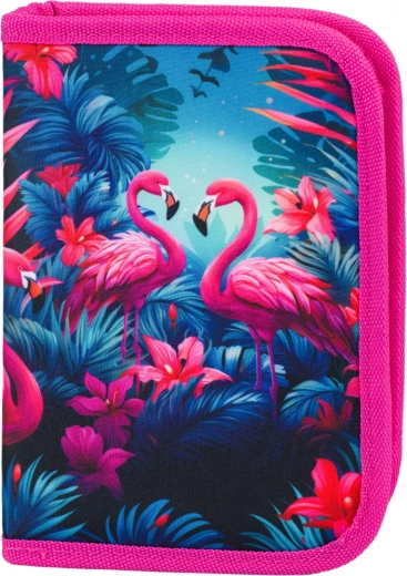 Diseño tropical con flamencos