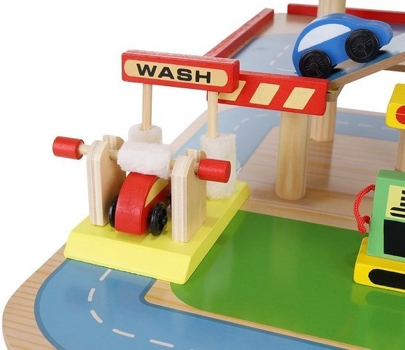 Accesorios realistas: lavadero, gasolinera, caja