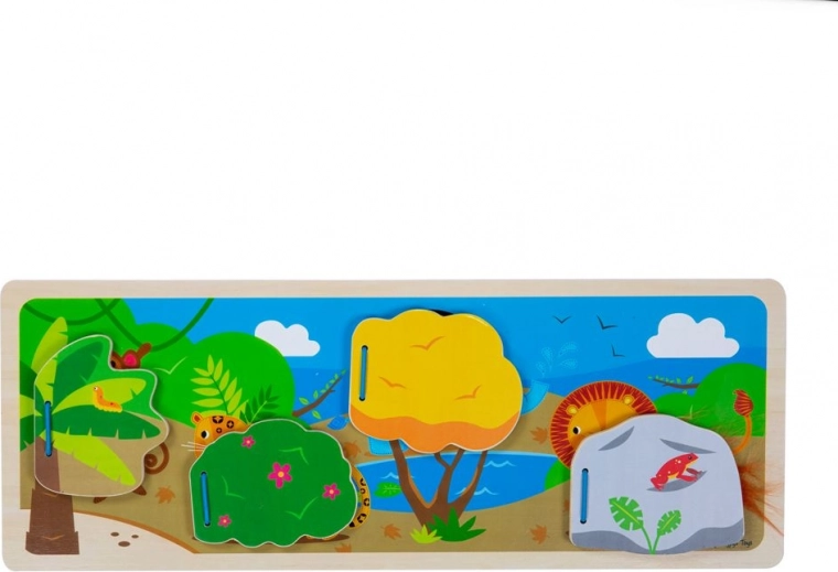 Piezas de madera de colores para la motricidad fina