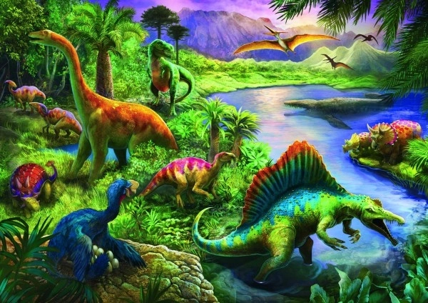 Ilustración viva de dinosaurios depredadores