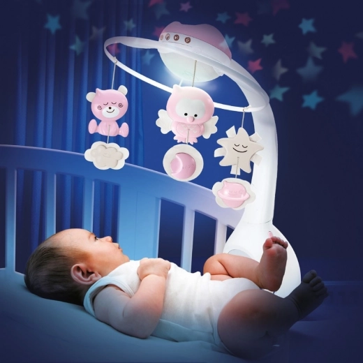 Luz relajante, música y proyección de estrellas