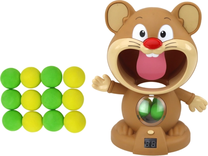 Hámster interactivo con puntuación en LCD