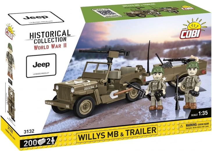 Modelo auténtico WILLYS MB con remolque