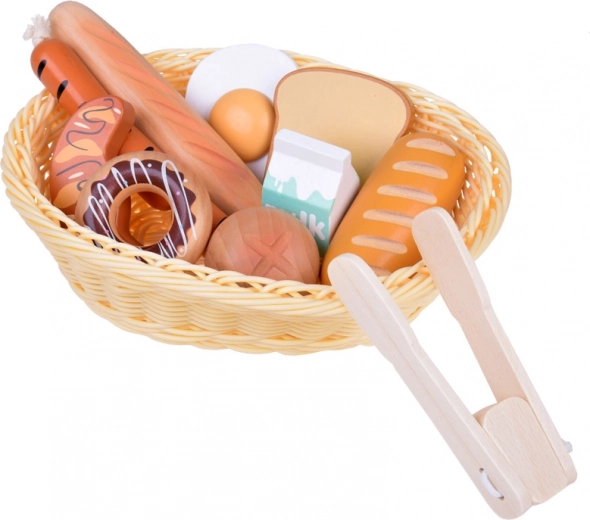 Alimentos de madera realistas para juego creativo